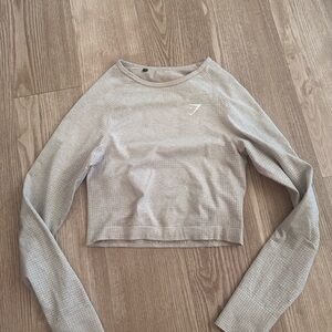 Gymshark vital crop top- tan size small